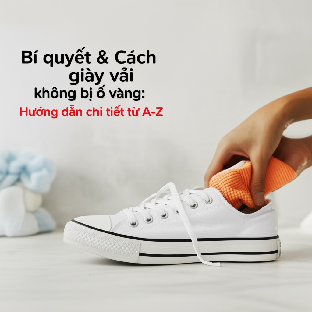 Hình minh họa cho bài viết: Bí quyết & Cách giặt giày vải không bị ố vàng: Hướng dẫn chi tiết từ A-Z