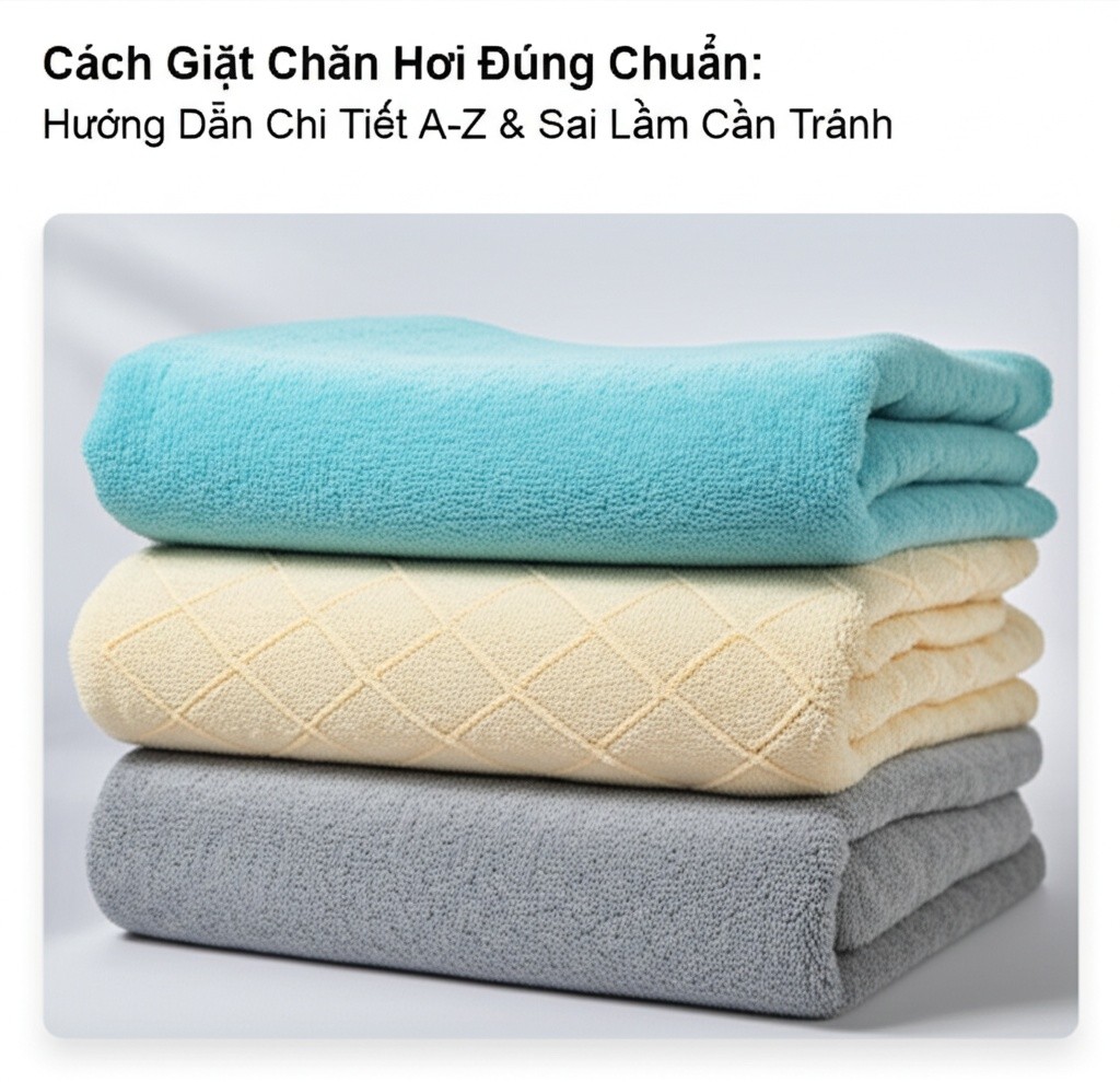 Hình minh họa cho bài viết: Cách Giặt Chăn Hơi Đúng Chuẩn: Hướng Dẫn Chi Tiết A-Z & Sai Lầm Cần Tránh