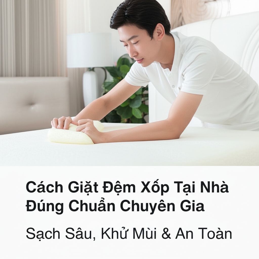 Hình minh họa cho bài viết: Cách Giặt Đệm Xốp Tại Nhà Đúng Chuẩn Chuyên Gia: Sạch Sâu, Khử Mùi & An Toàn