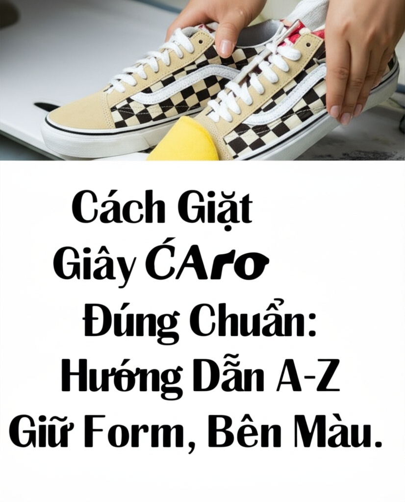 Hình minh họa cho bài viết: Cách Giặt Giày Vans Caro Đúng Chuẩn: Hướng Dẫn A-Z Giữ Form, Bền Màu