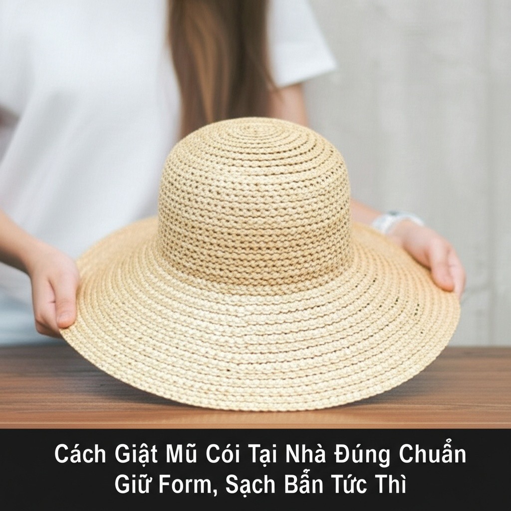 Hình minh họa cho bài viết: Cách Giặt Mũ Cói Tại Nhà Đúng Chuẩn: Giữ Form, Sạch Bẩn Tức Thì