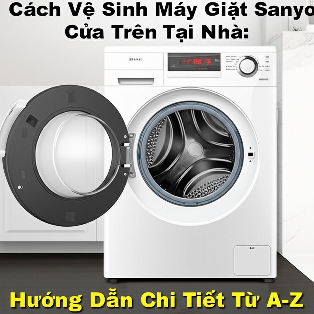 Hình minh họa cho bài viết: Cách Vệ Sinh Máy Giặt Sanyo Cửa Trên Tại Nhà: Hướng Dẫn Chi Tiết Từ A-Z