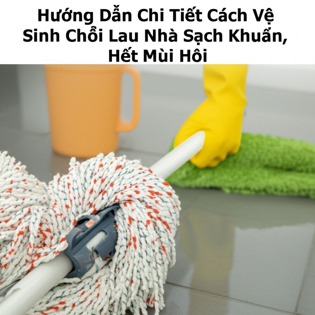 Hình minh họa cho bài viết: Hướng Dẫn Chi Tiết Cách Vệ Sinh Chổi Lau Nhà Sạch Khuẩn, Hết Mùi Hôi