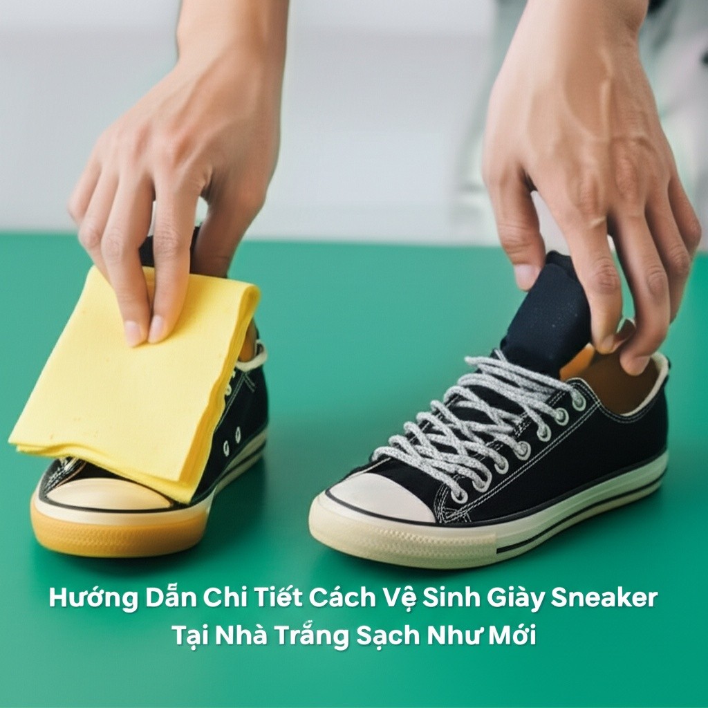 Hình minh họa cho bài viết: Hướng Dẫn Chi Tiết Cách Vệ Sinh Giày Sneaker Tại Nhà Trắng Sạch Như Mới